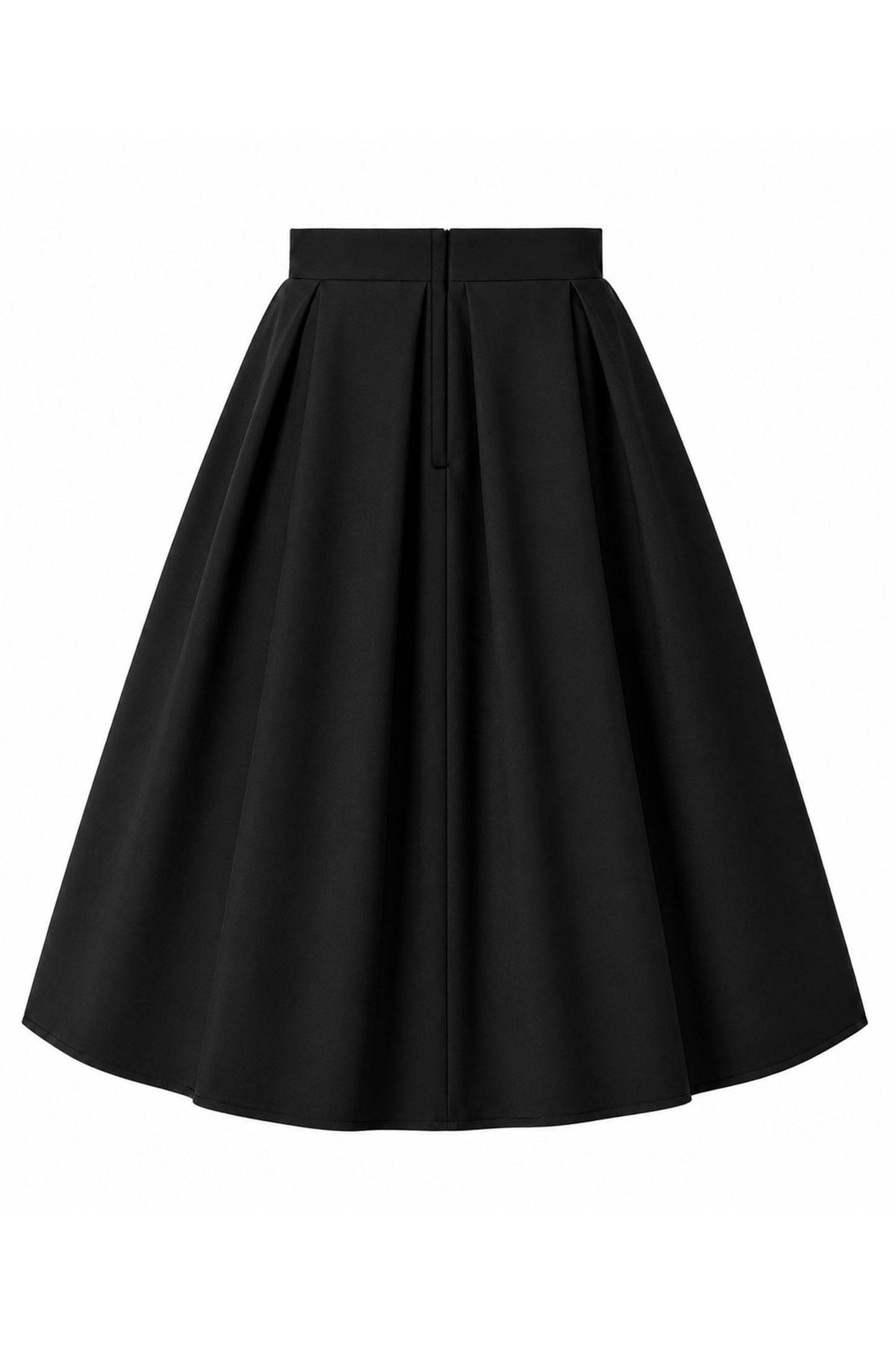 Aisley Black Plain Pleated Skirt