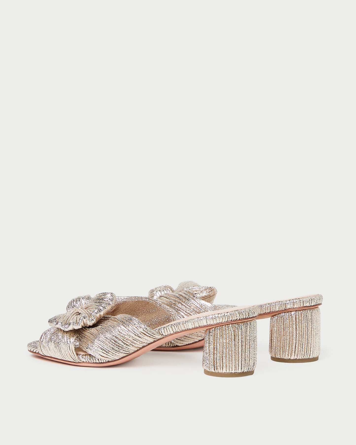 Emilia Champagne Pleated Bow Heel