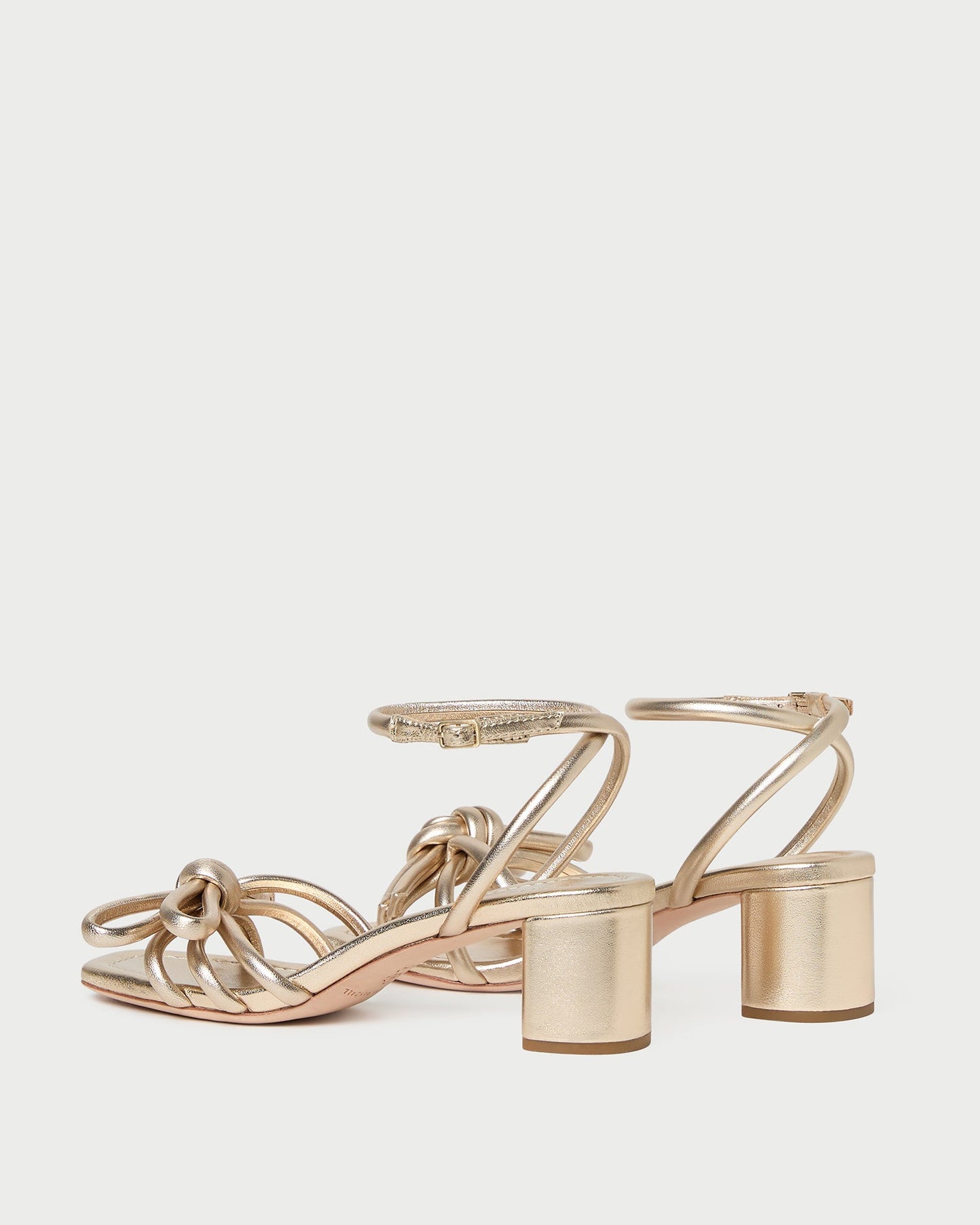 Mikel Champagne Bow Mid-Heel Sandal