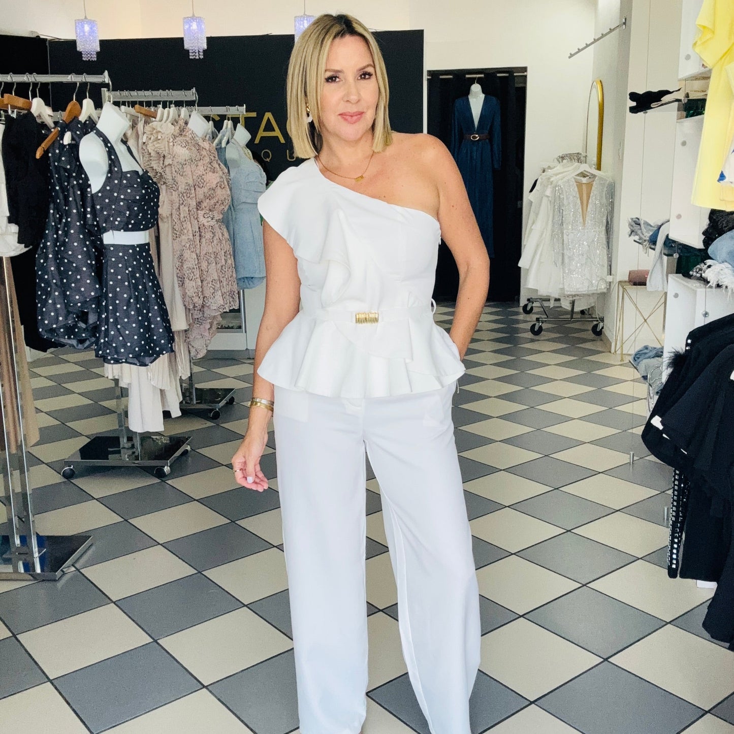 White Ruffle Blouse