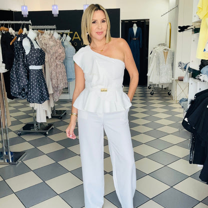 White Ruffle Blouse