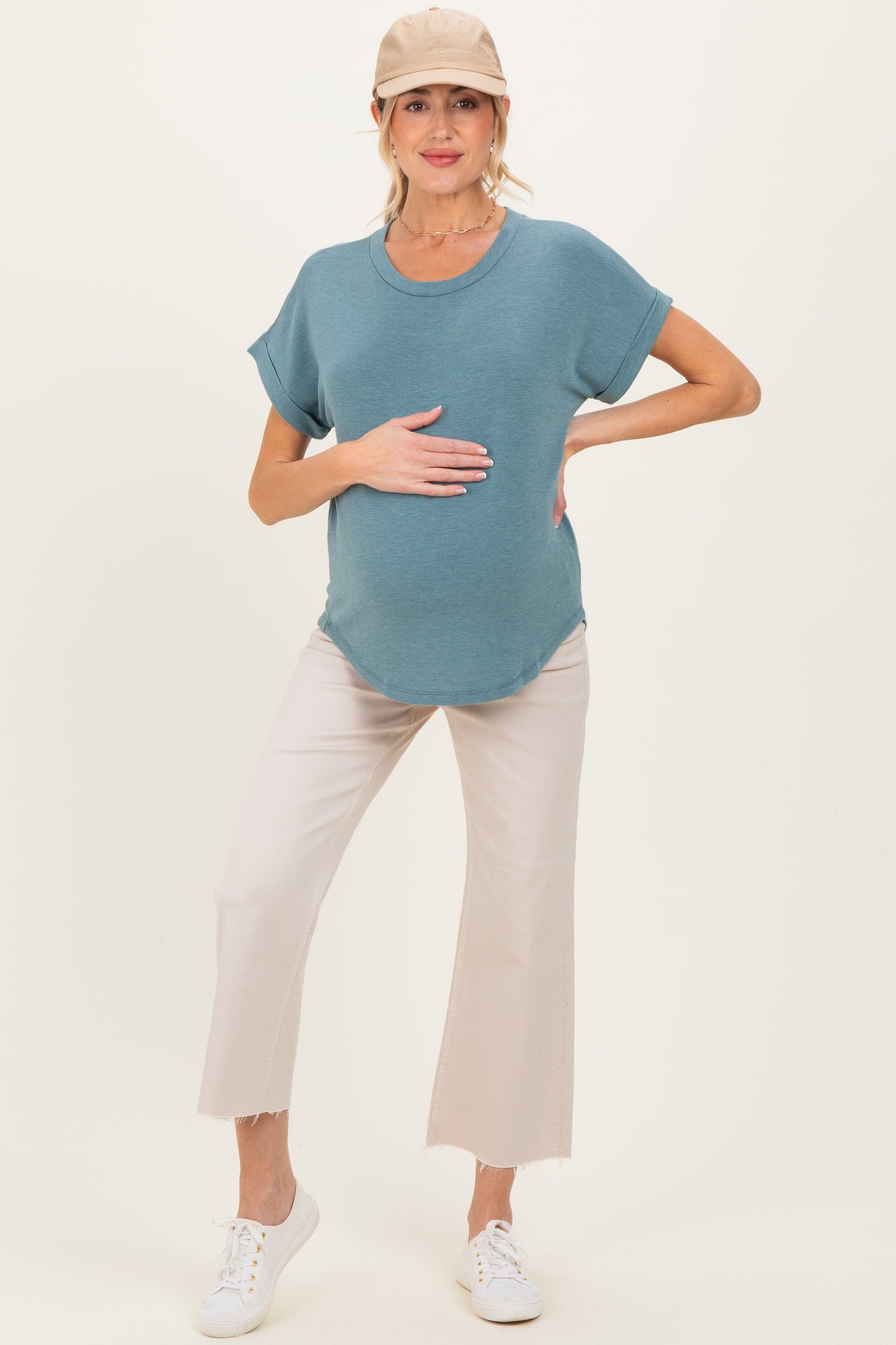 Olive French Terry Maternity Top