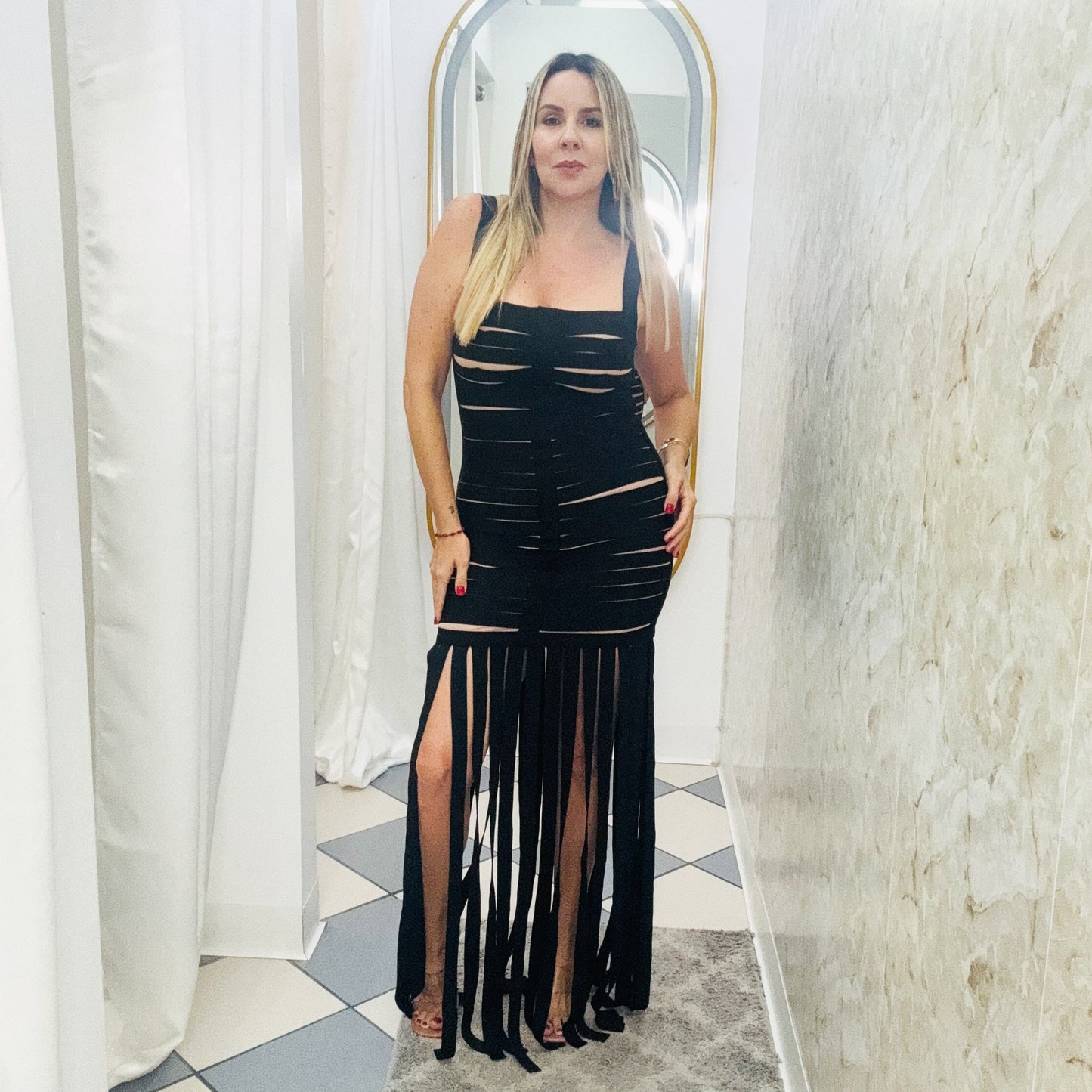 Fringes Black Dress