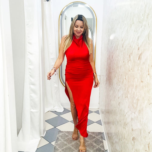 Halter Satin Dress
