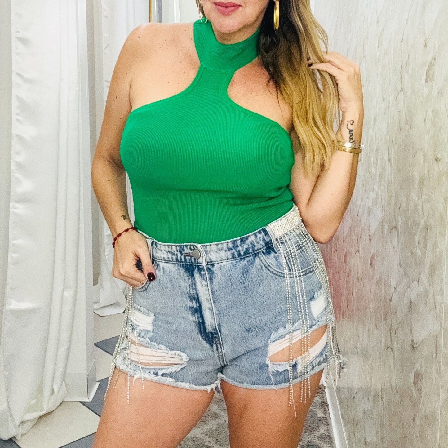 Green Neck Shirt