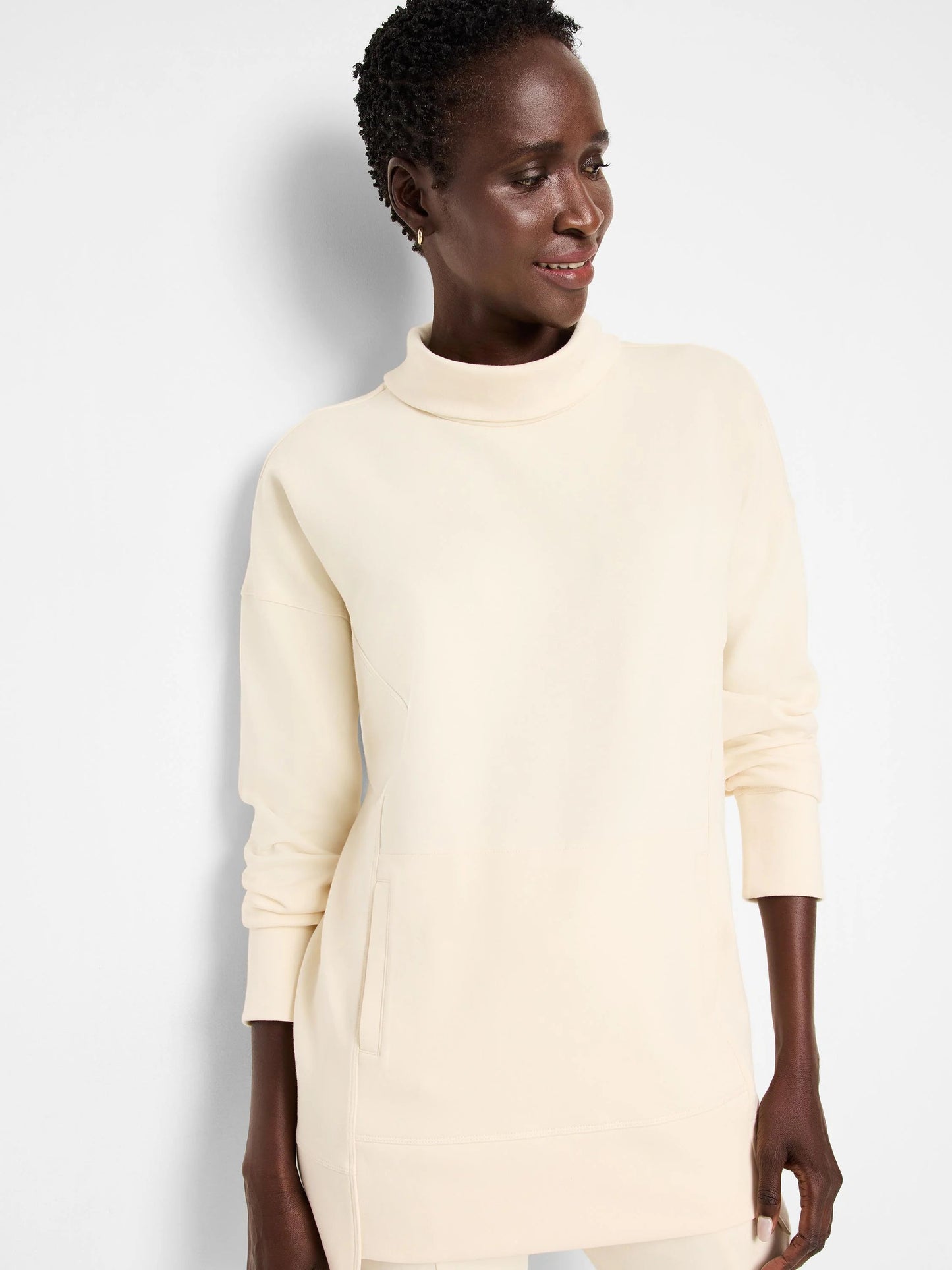 Seamed Scuba Funnel Neck Tunic