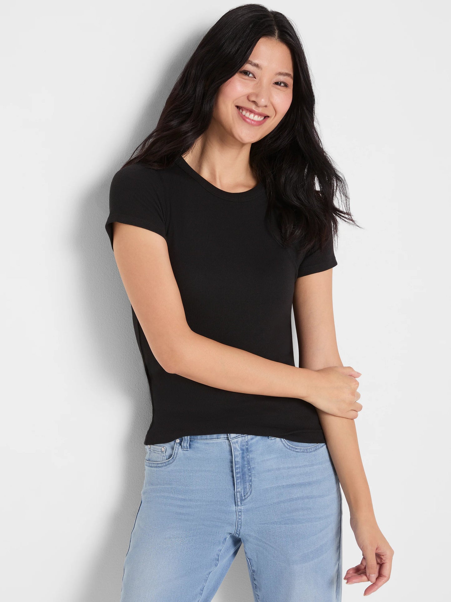 Perfect Knit Rib Short Sleeve Crew Tee