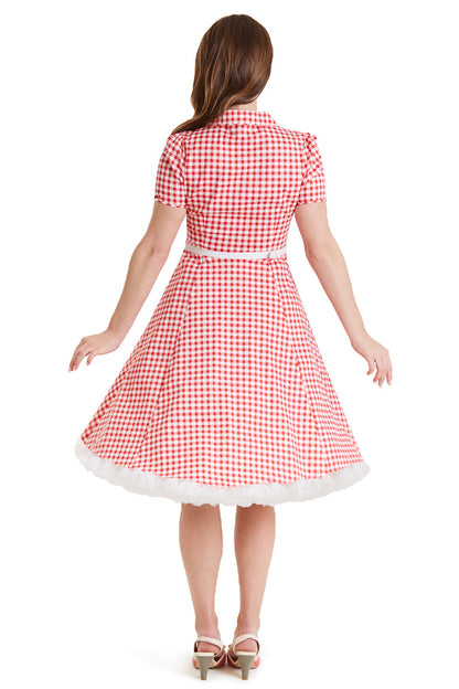 Penelope Rockabilly Red Gingham Shirt Dress