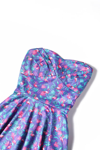 Melissa Pink Flamingo Strapless Dress in Purple