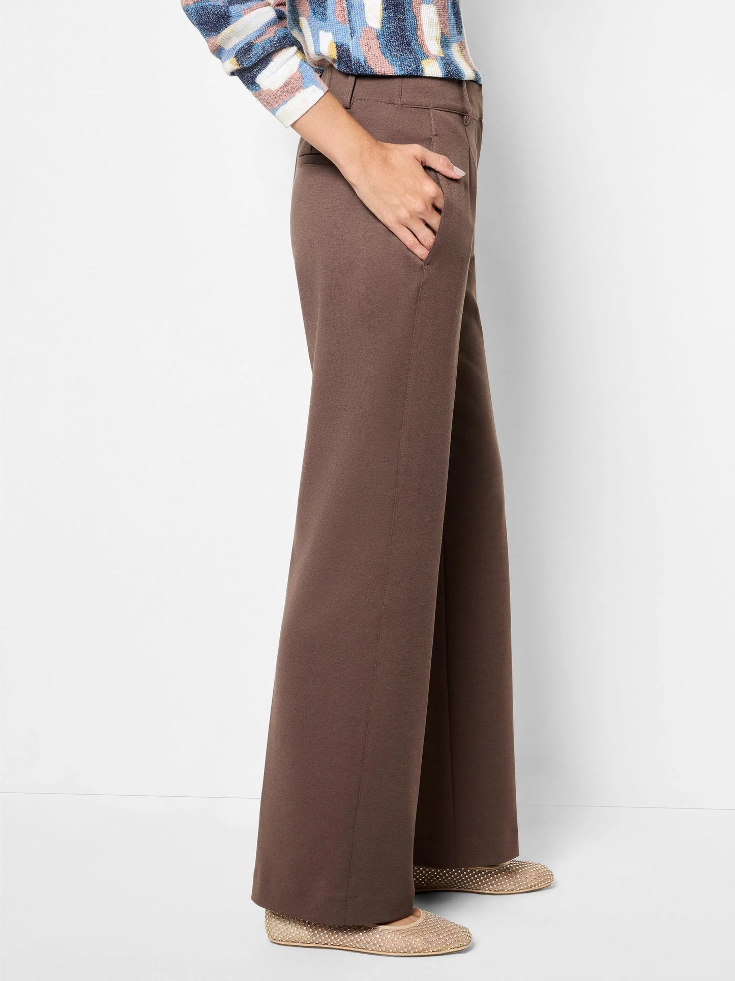 Drapey Ponte Wide Leg Trouser