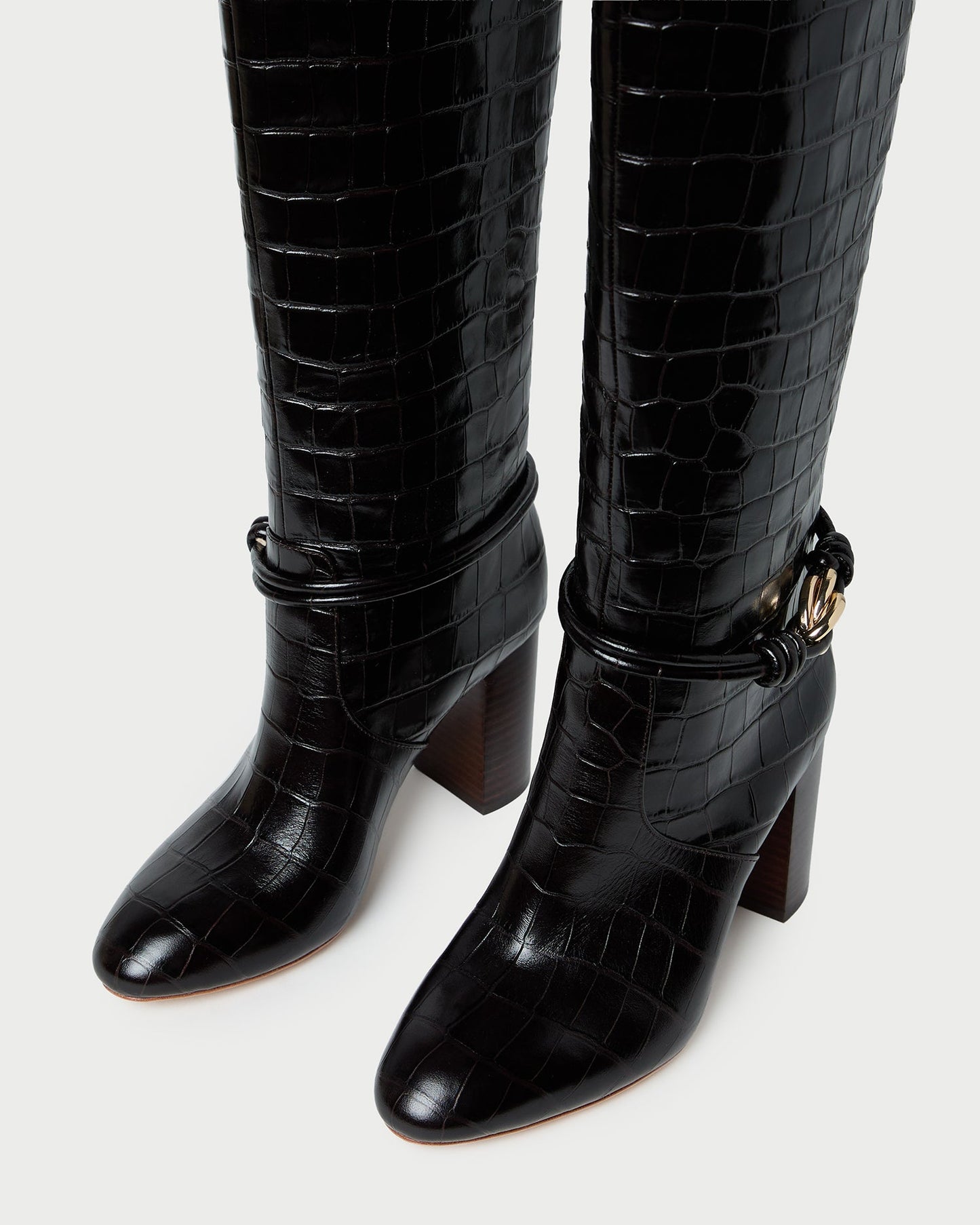 Goldy Crocodile/Gold Leather Tall Boot