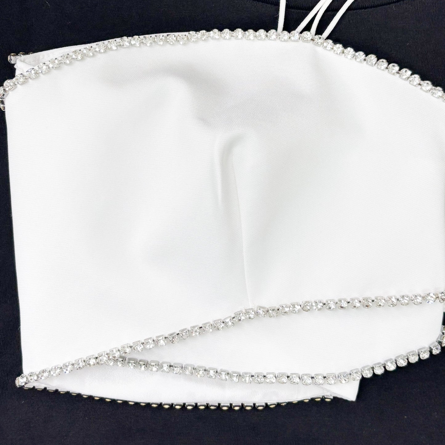 White Rhinestones Crop