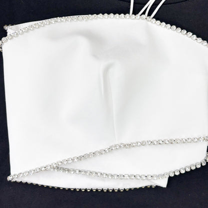 White Rhinestones Crop