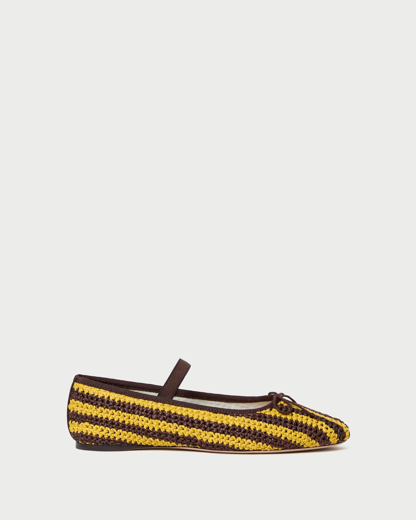 Leonie Yellow/Brown Crochet Ballet Flat