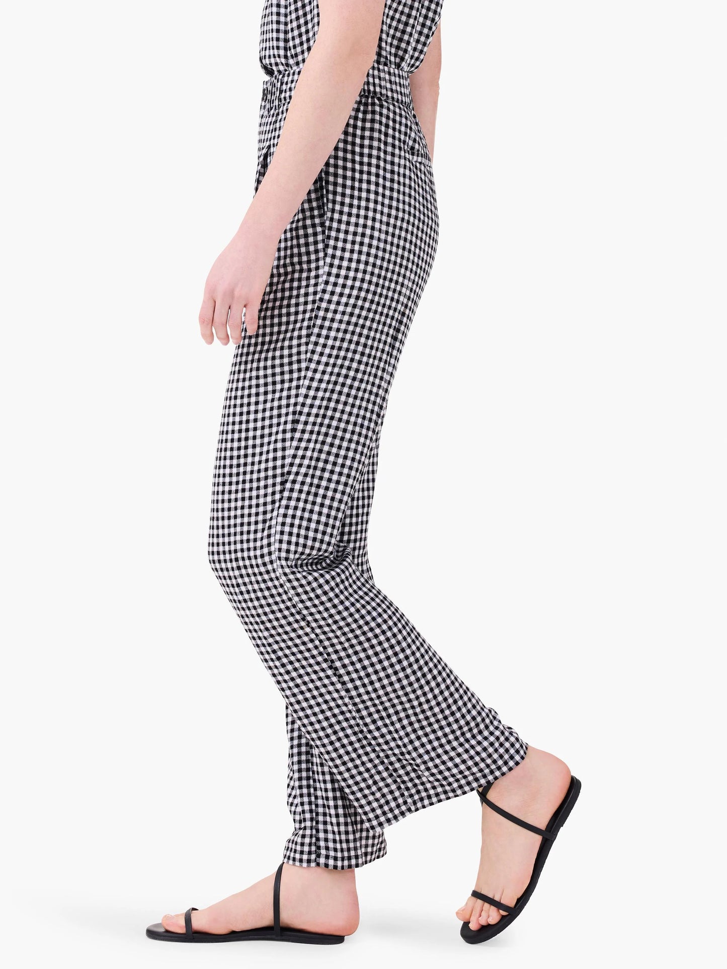 Drapey Gingham Wide-Leg Pant