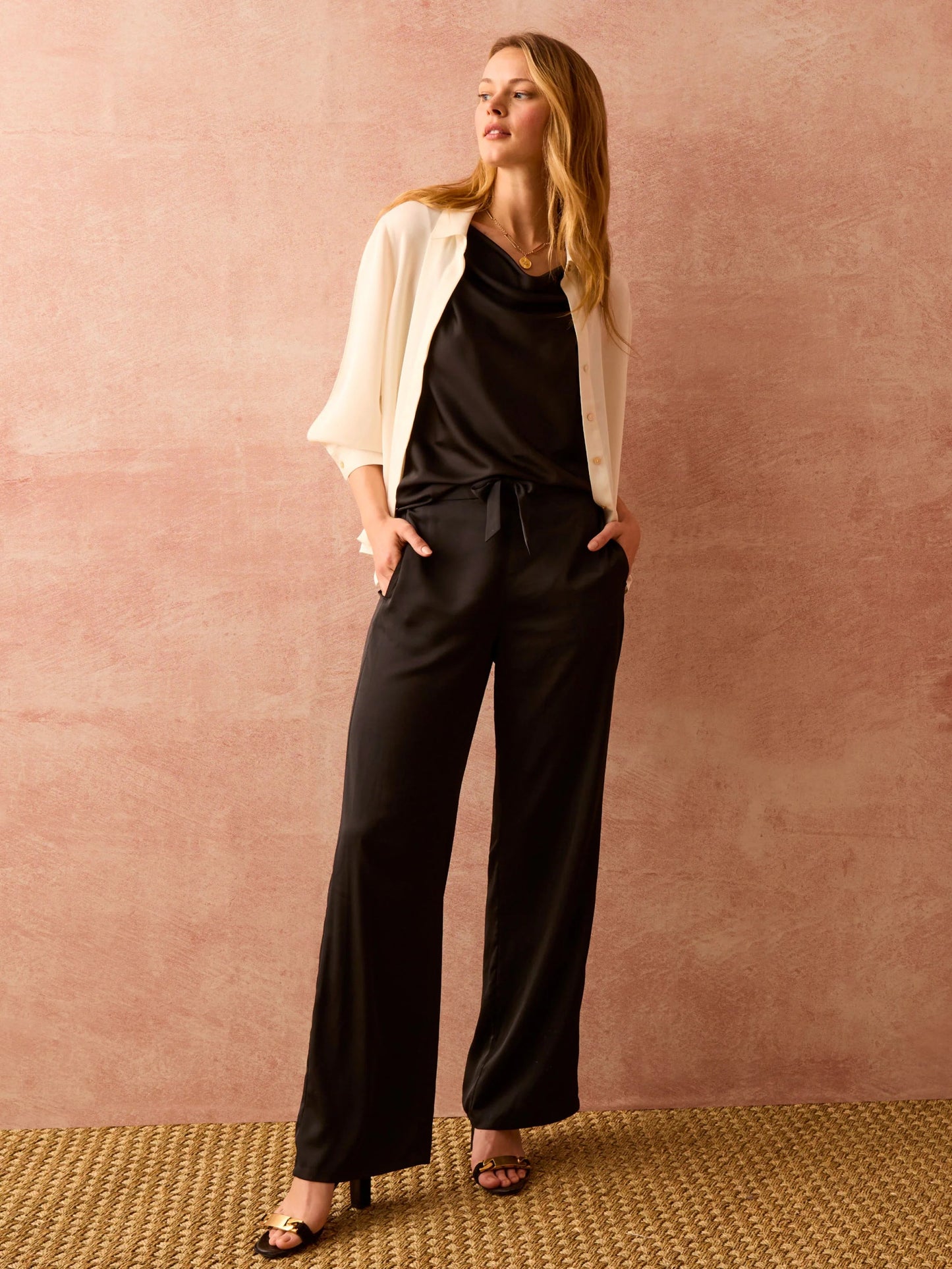 Crepe Wide Leg Pant
