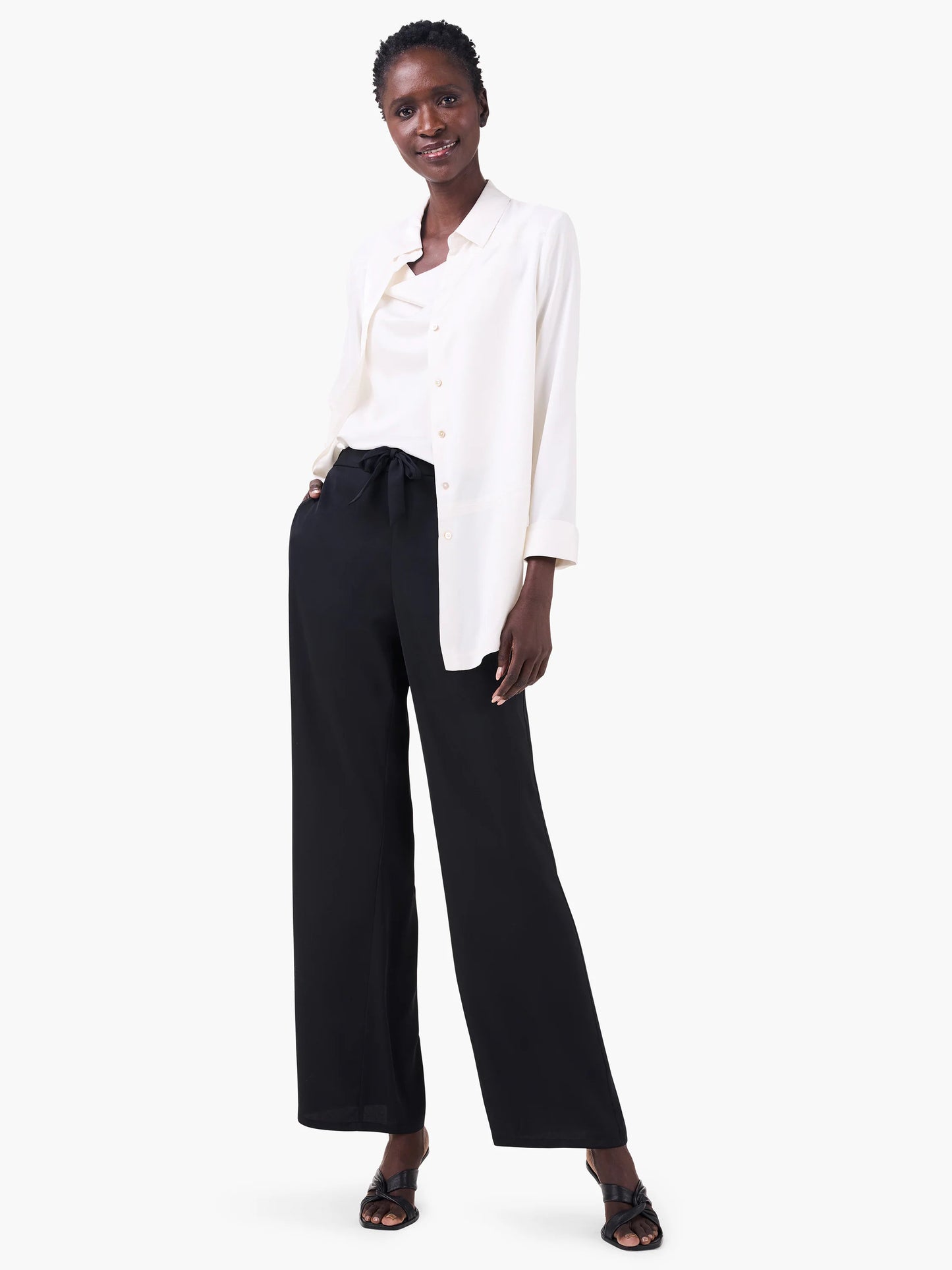 Crepe Wide Leg Pant