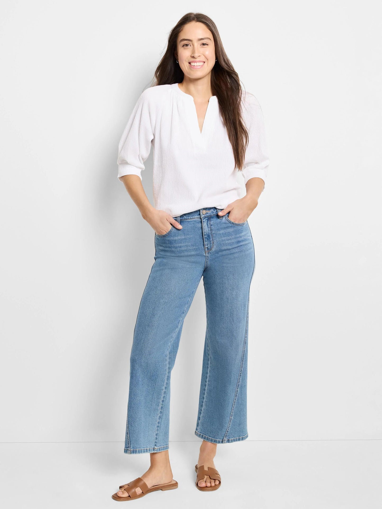 Crinkle Knit Café Top