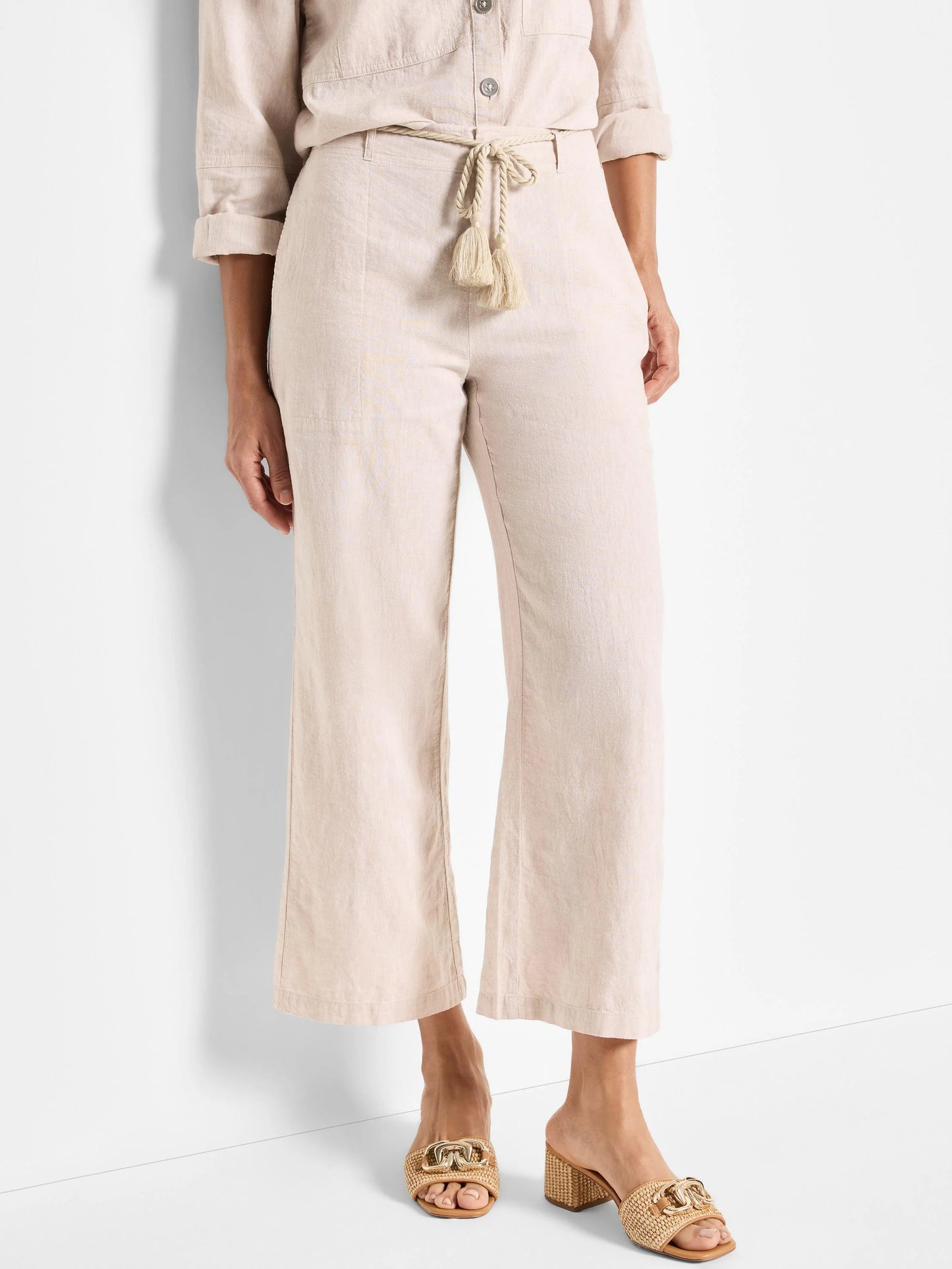 Rumba Linen Rope Belt Cropped Pant