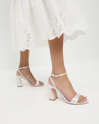 Malia Cream Curved-Heel Sandal