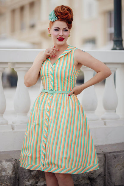 Maverick Yellow Striped Shirt Dress