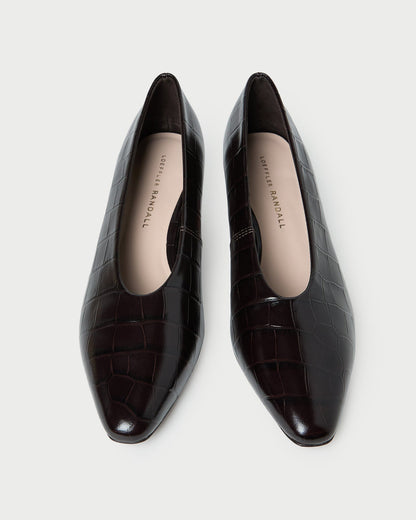 Neive Crocodile Leather Low Pump