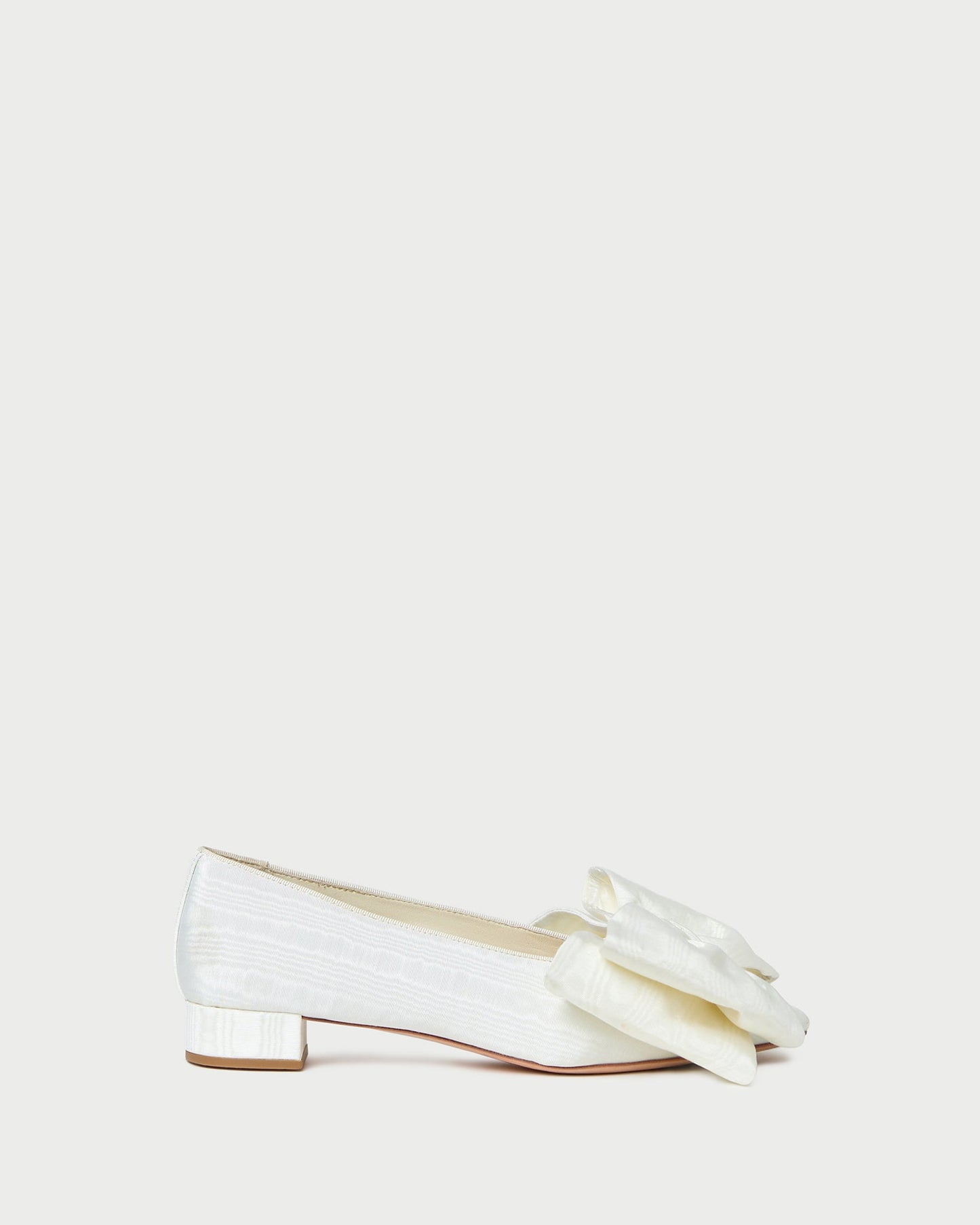Noa Cream Moiré Bow Flat