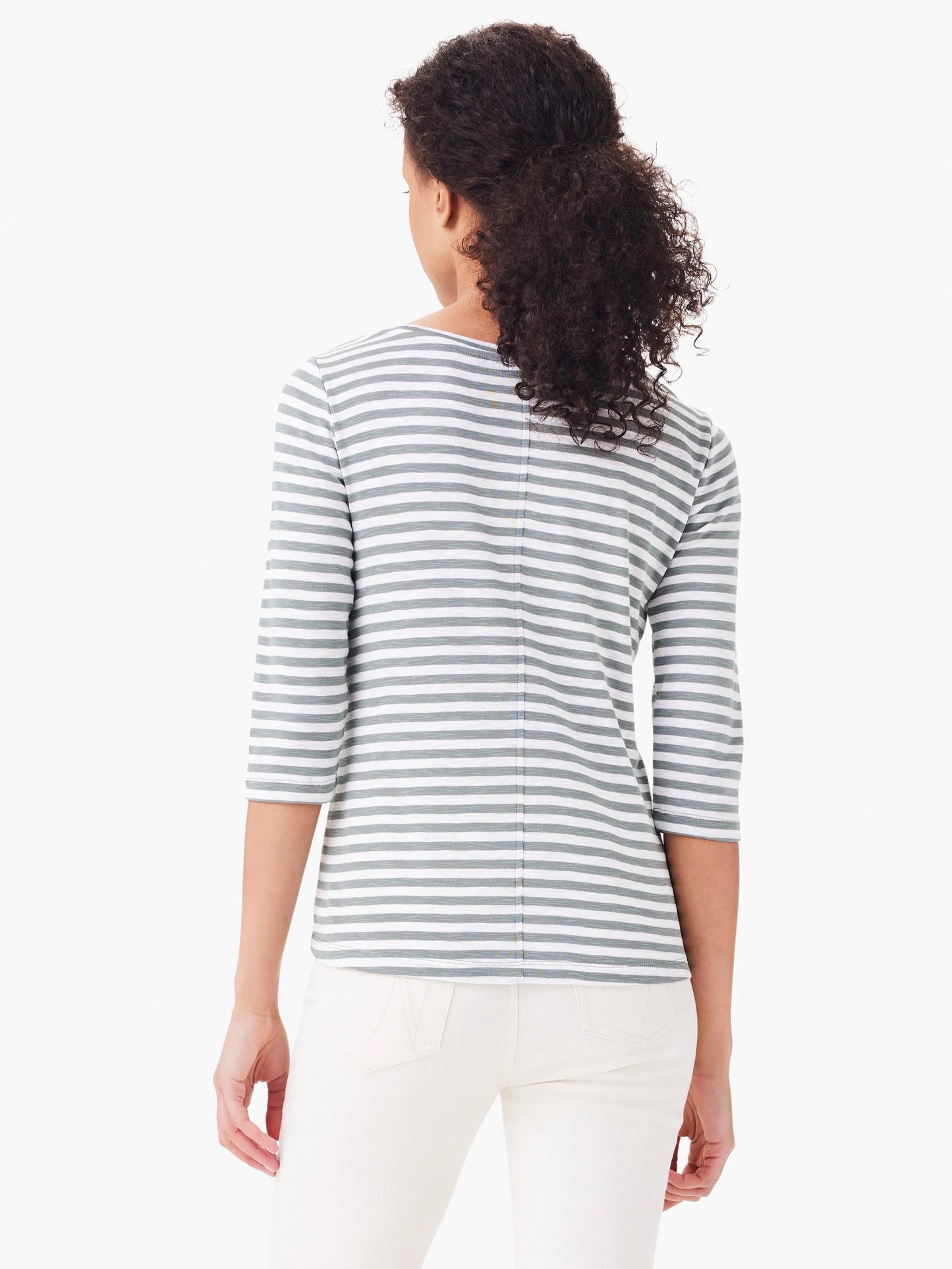 NZT 3/4 Sleeve Stripe Boat Tee