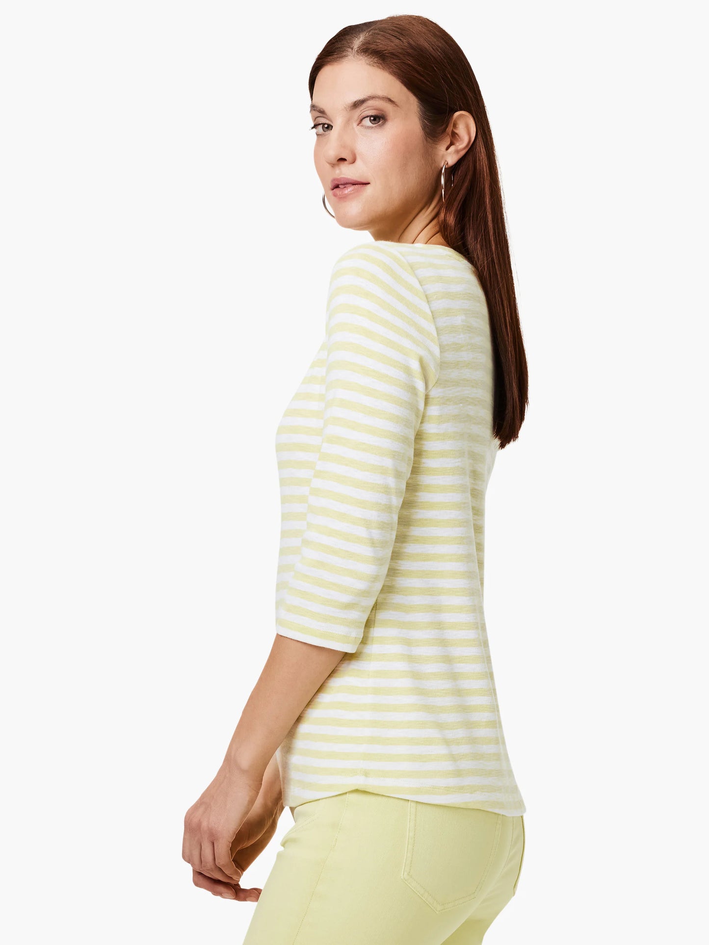 NZT 3/4 Sleeve Stripe Boat Tee