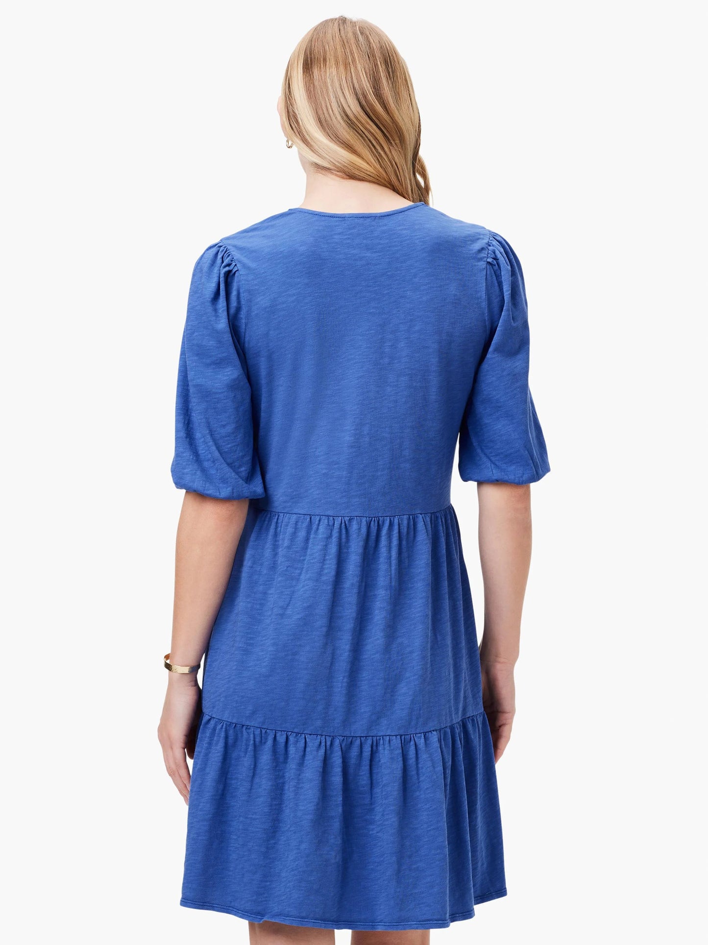 NZT Elbow Sleeve V-Neck Dress