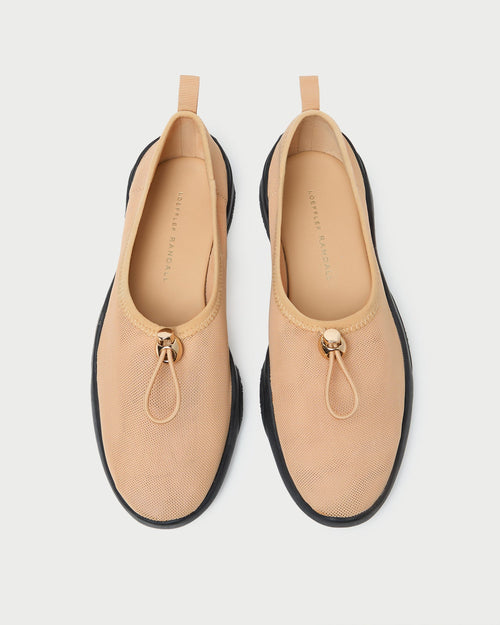 Raina Caramel Mesh Flat