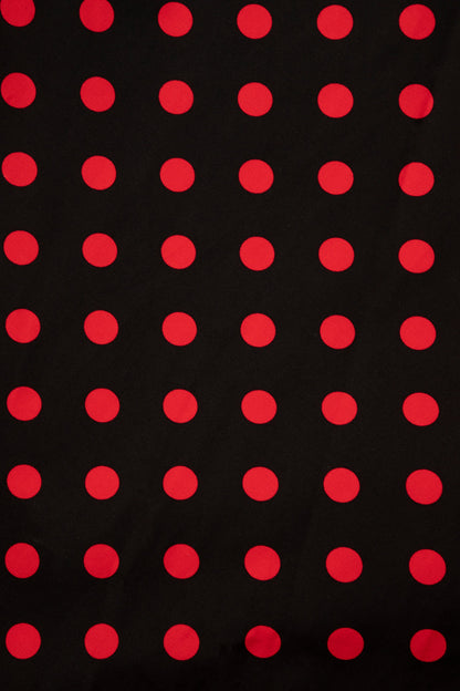 Lily Rockabilly Polka Dot Off Shoulder Swing Dress In Black & Red