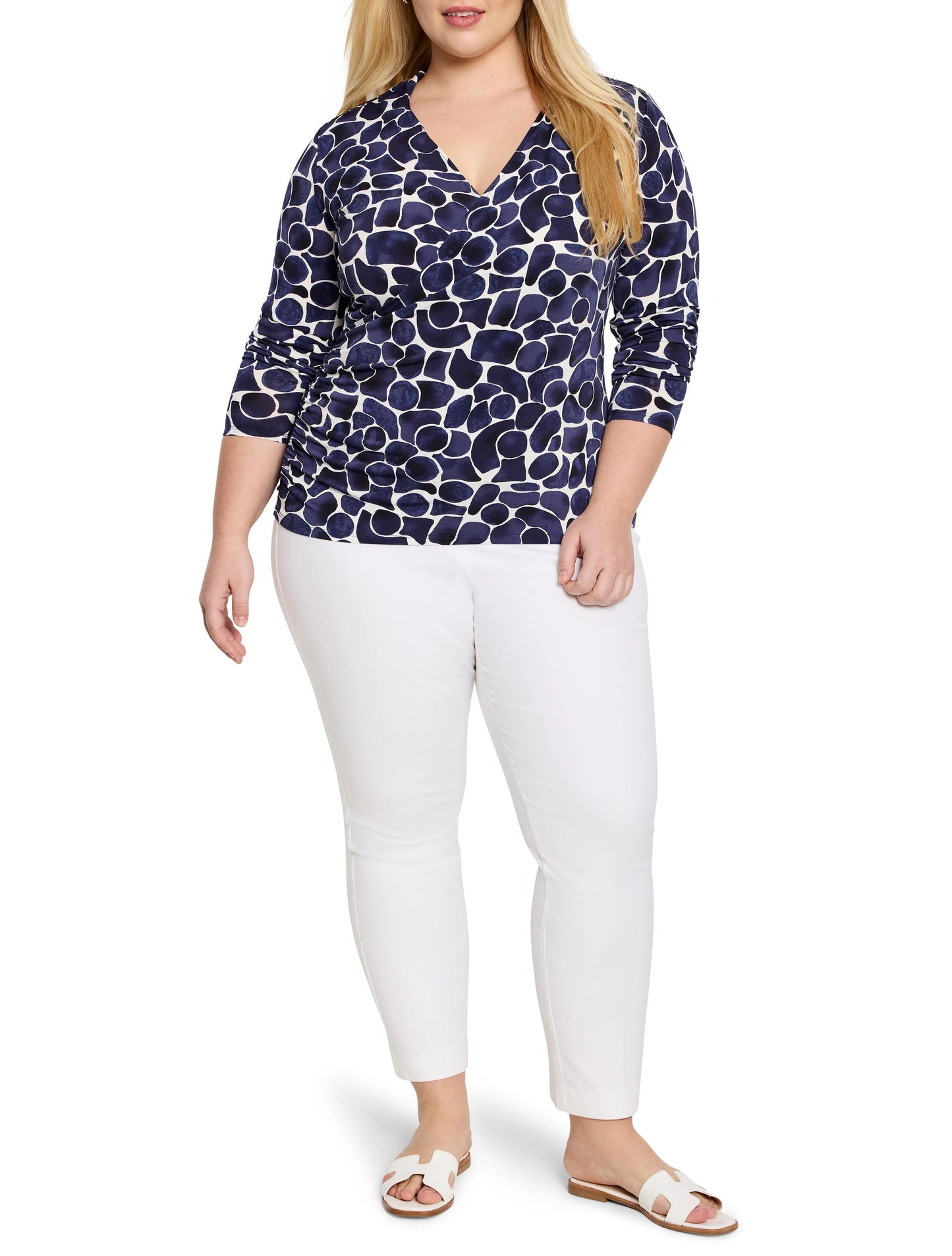Geo Pebble Knit Wrap Top