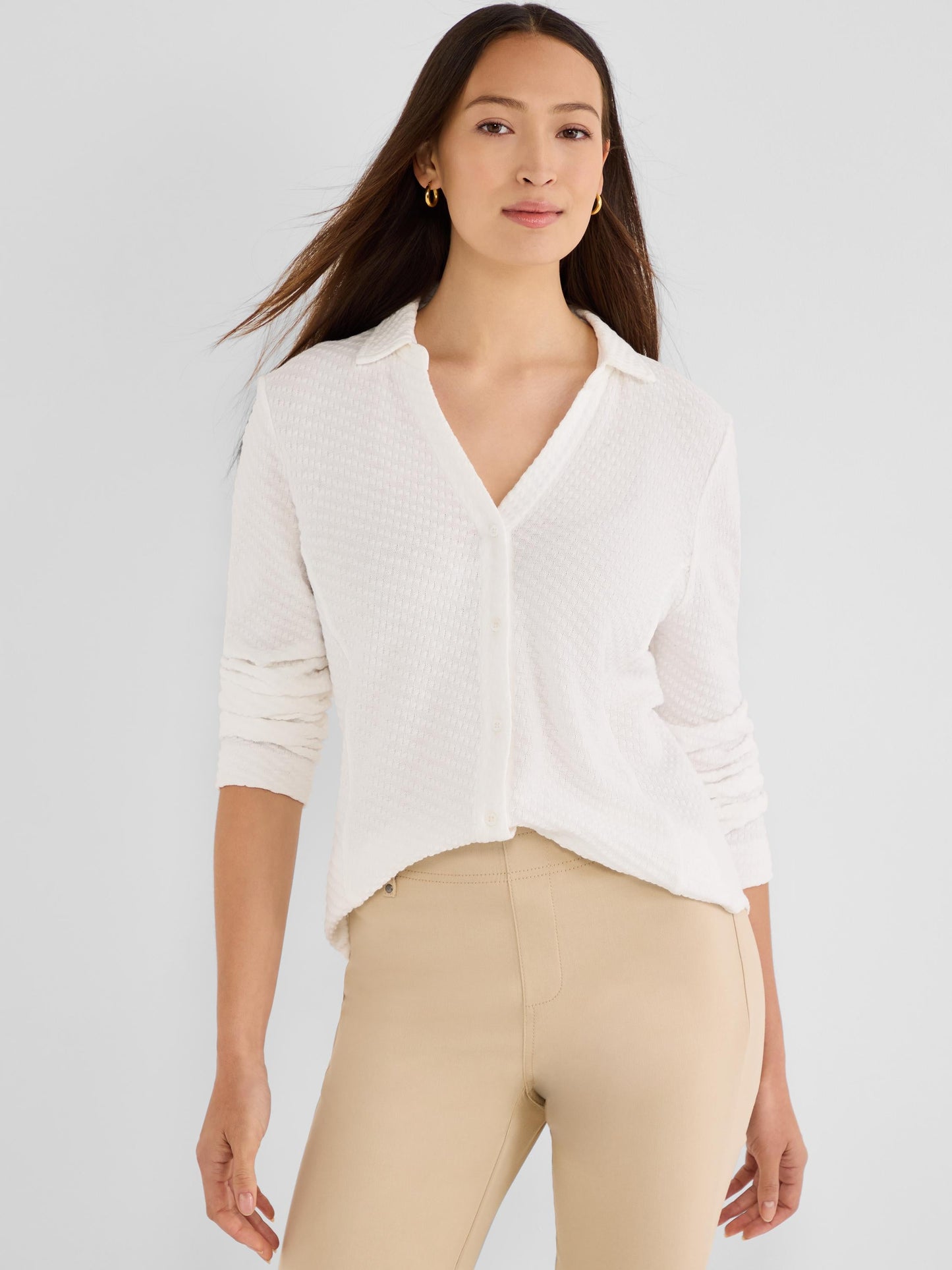 Textured Stitch Knit Shirt