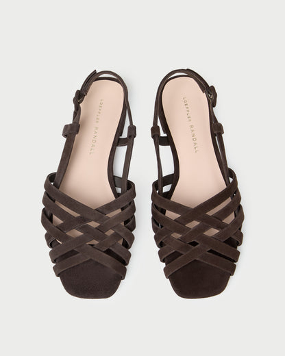 Shelly Brown Suede Flat Sandal
