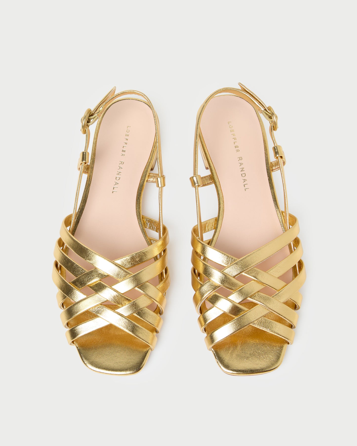 Shelly Gold Leather Flat Sandal