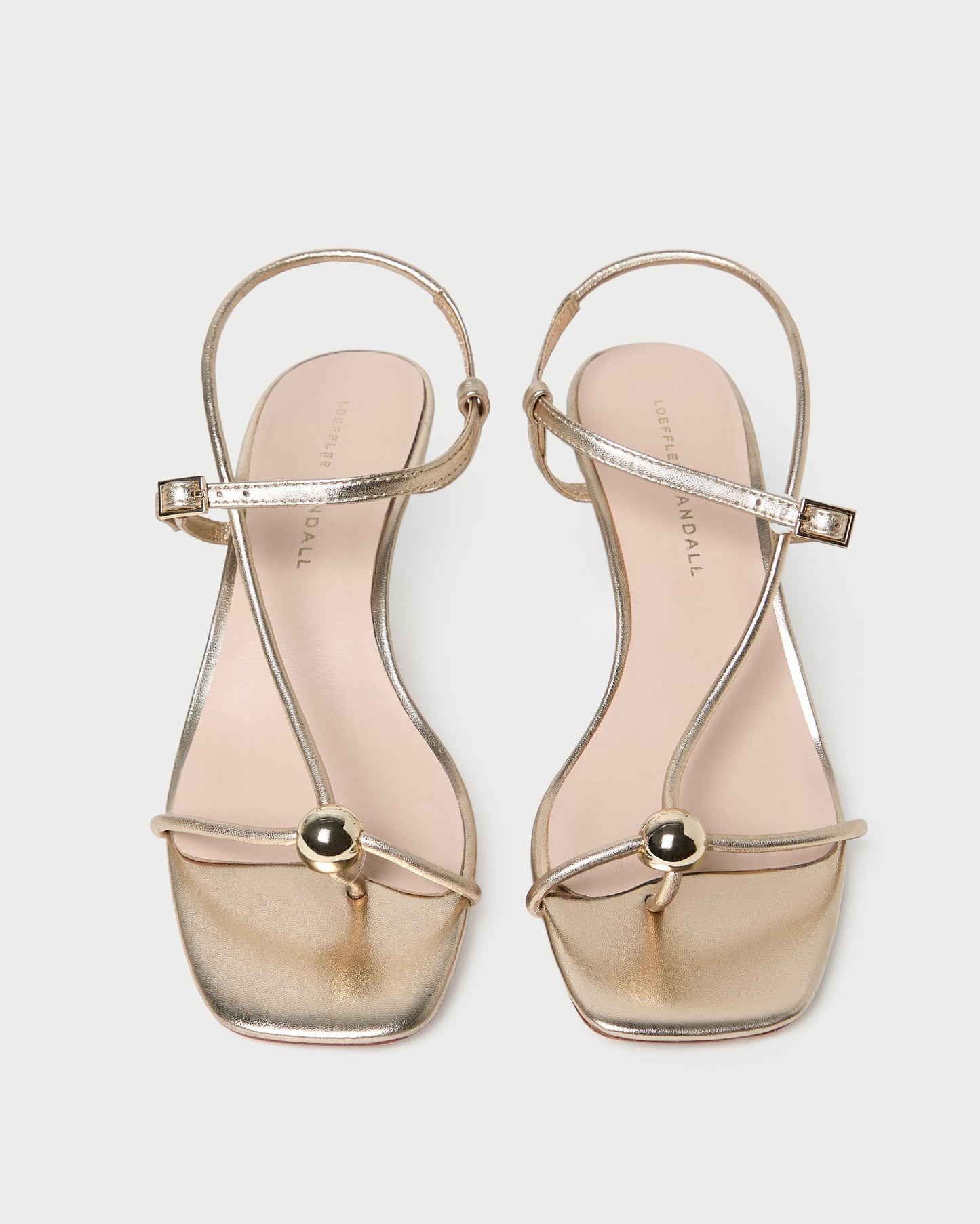 Triana Champagne Leather Mid-Heel Sandal