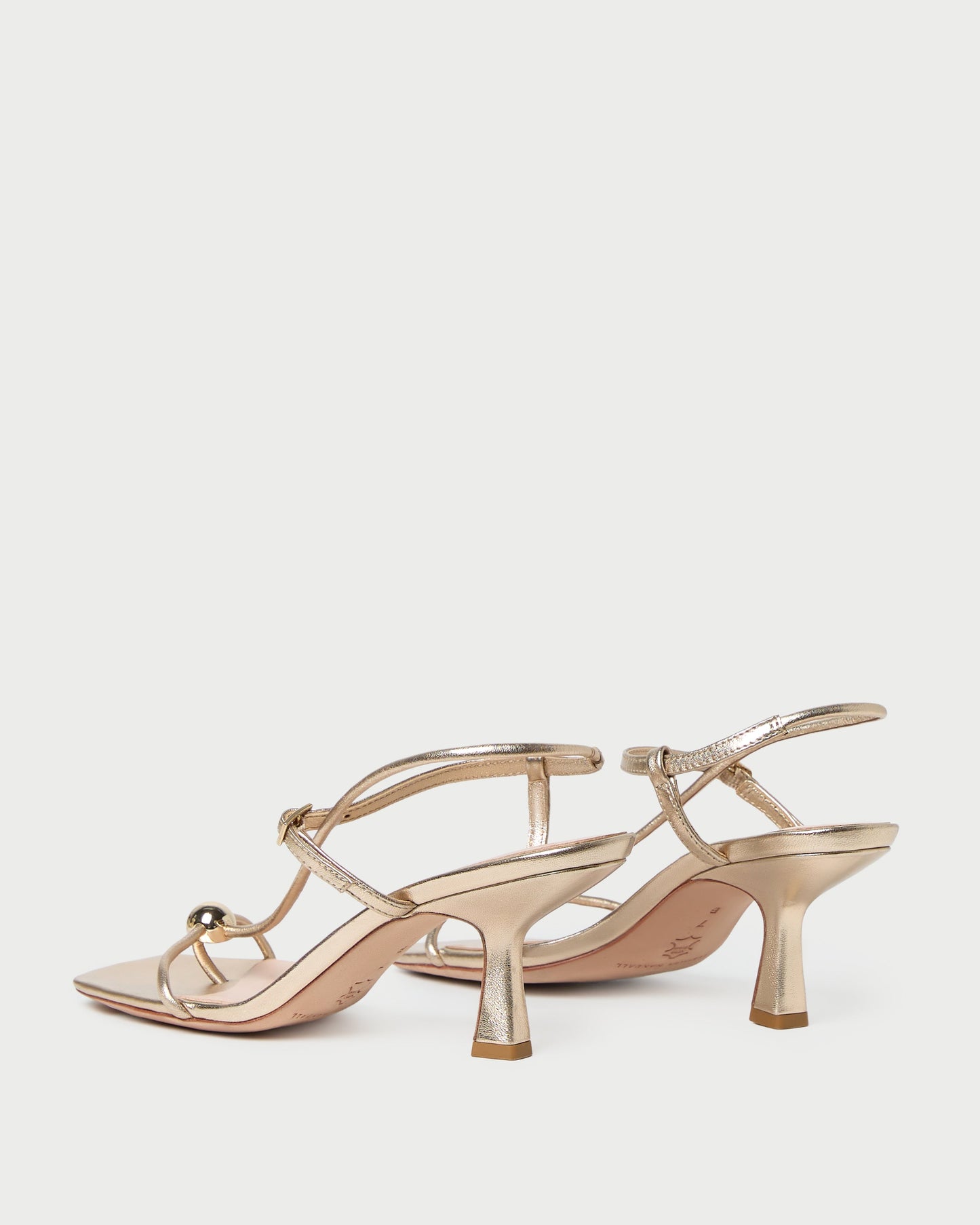 Triana Champagne Leather Mid-Heel Sandal