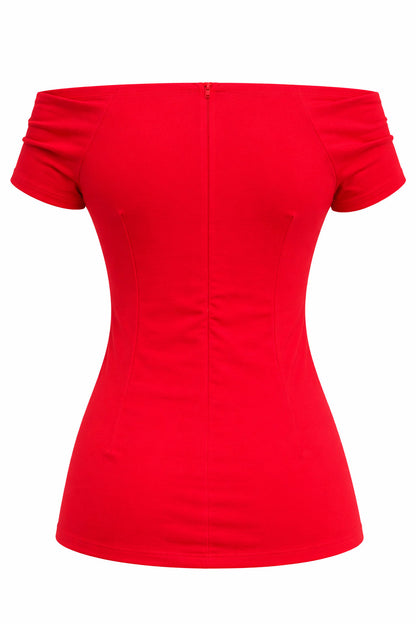 Lilian Red Off-Shoulder Top