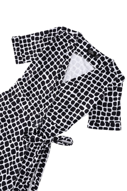 Matilda Monochrome Pebble Wrap Dress