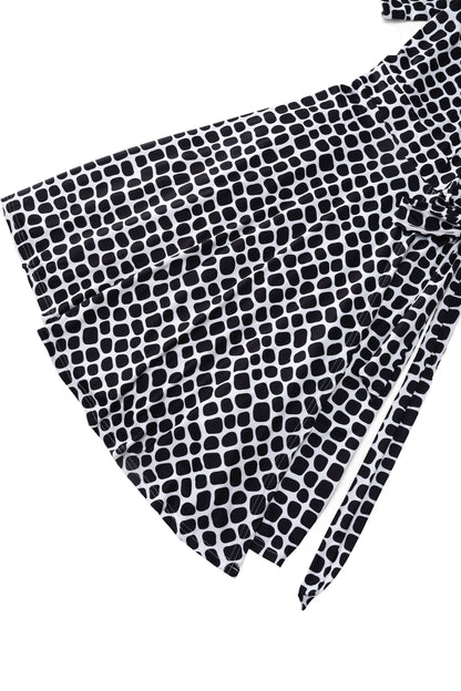 Matilda Monochrome Pebble Wrap Dress