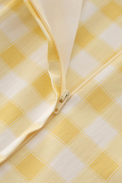 Amanda Yellow Gingham Swing Dress