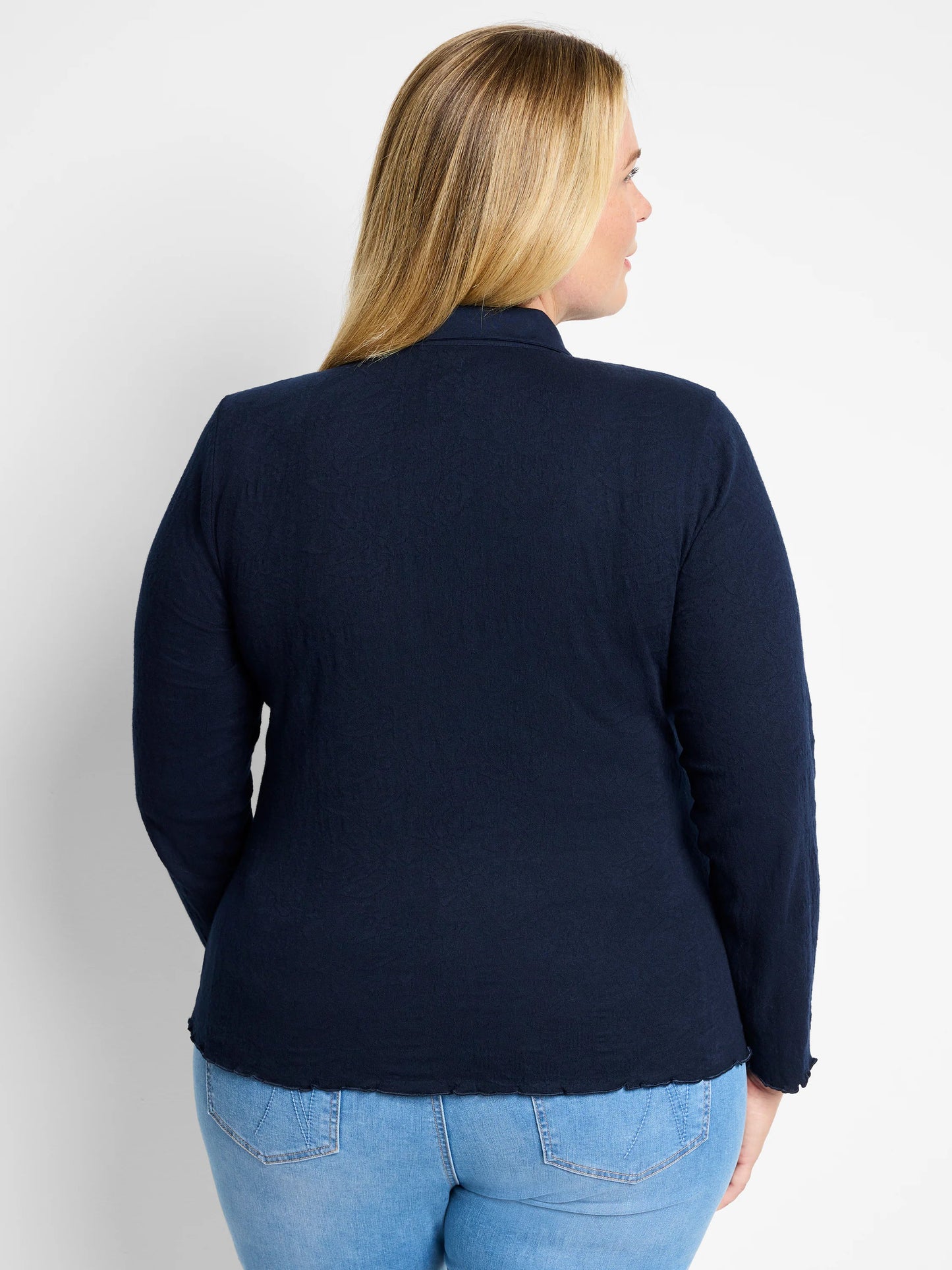 Lace Knit Collared Top