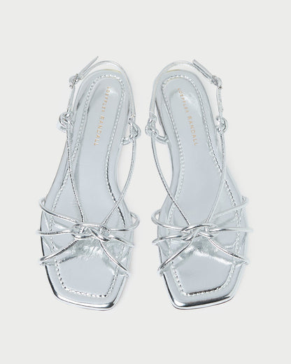 Karly Silver Leather Strappy Sandal