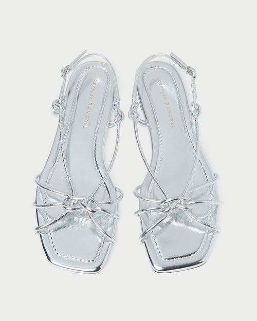 Karly Silver Leather Strappy Sandal