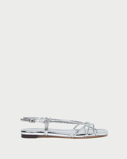 Karly Silver Leather Strappy Sandal