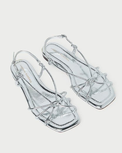 Karly Silver Leather Strappy Sandal