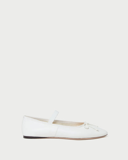 Leonie Ivory Leather Ballet Flat