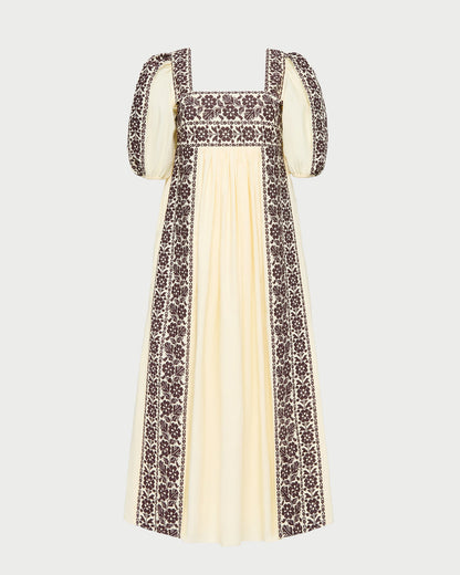 Lotus Embroidered Dress