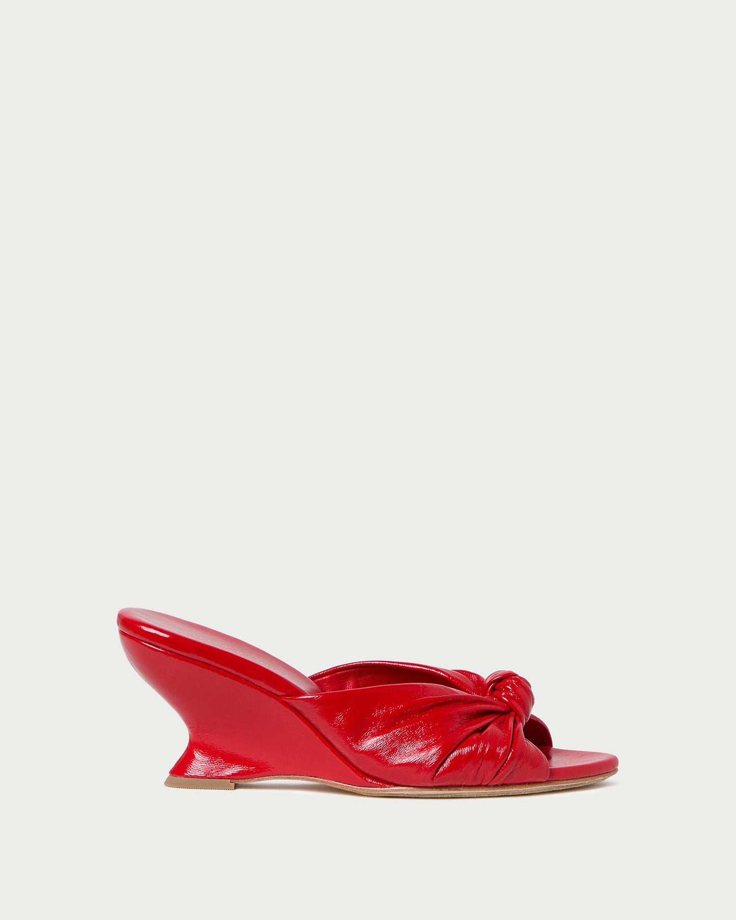 Marsy Red Leather Knot Wedge